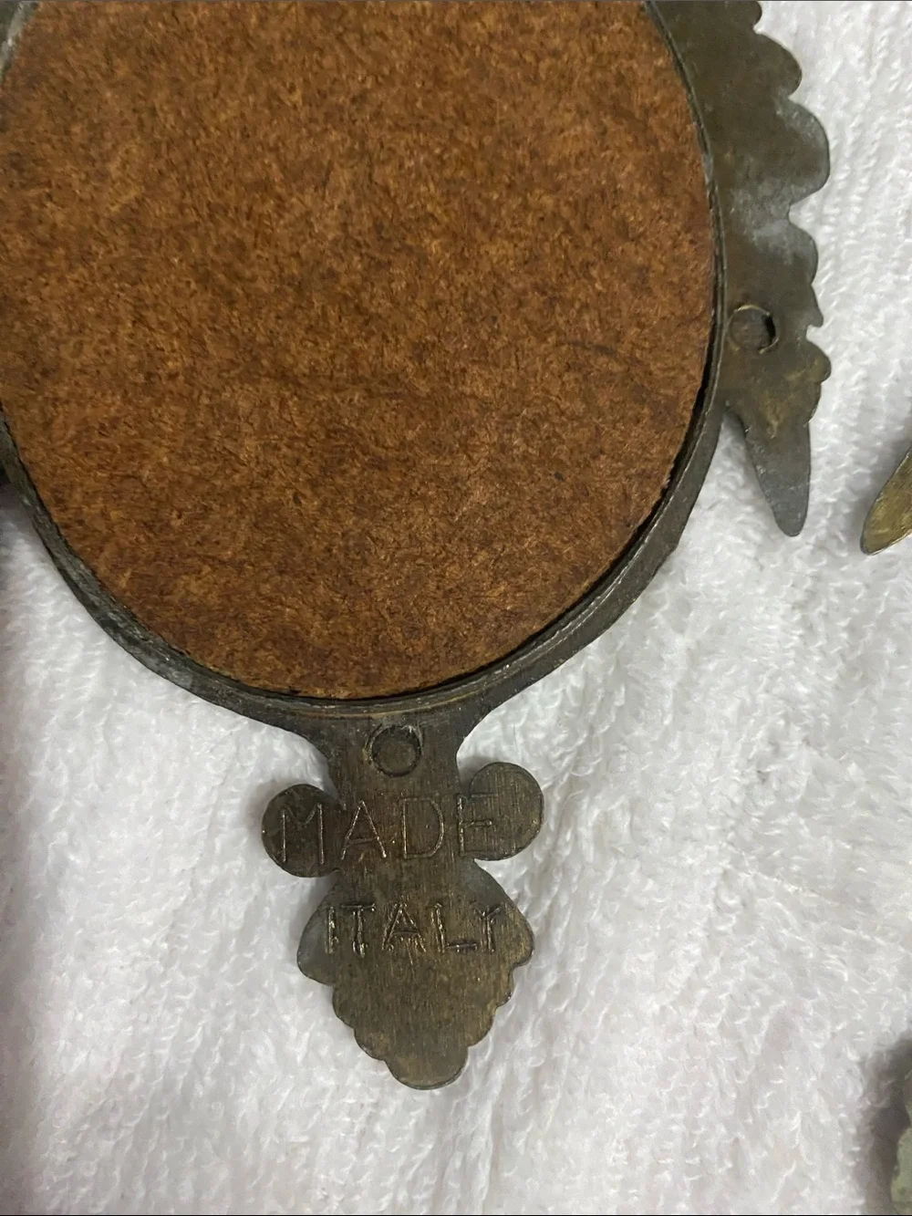 Ornate Vintage-Style Wall Plaque Set in Dark Bronze. Both two toned.